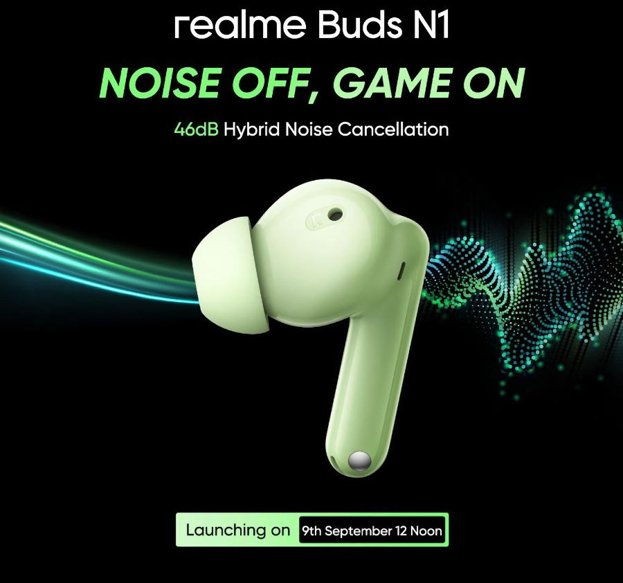 No sólo el Narzo 70 Turbo 5G: los realme Buds N1 también debutarán el 9 de septiembre