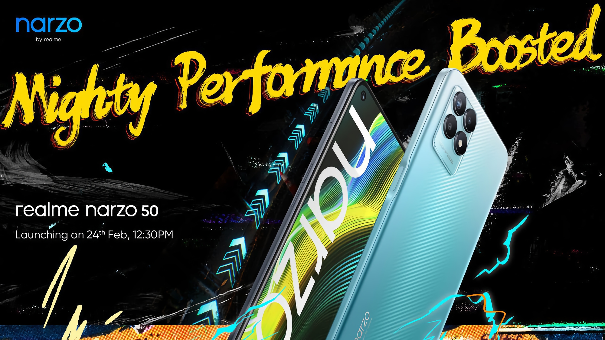 Oficial: el realme Narzo 50 con pantalla de 120Hz y chip MediaTek Helio G96 se presentará el 24 de febrero
