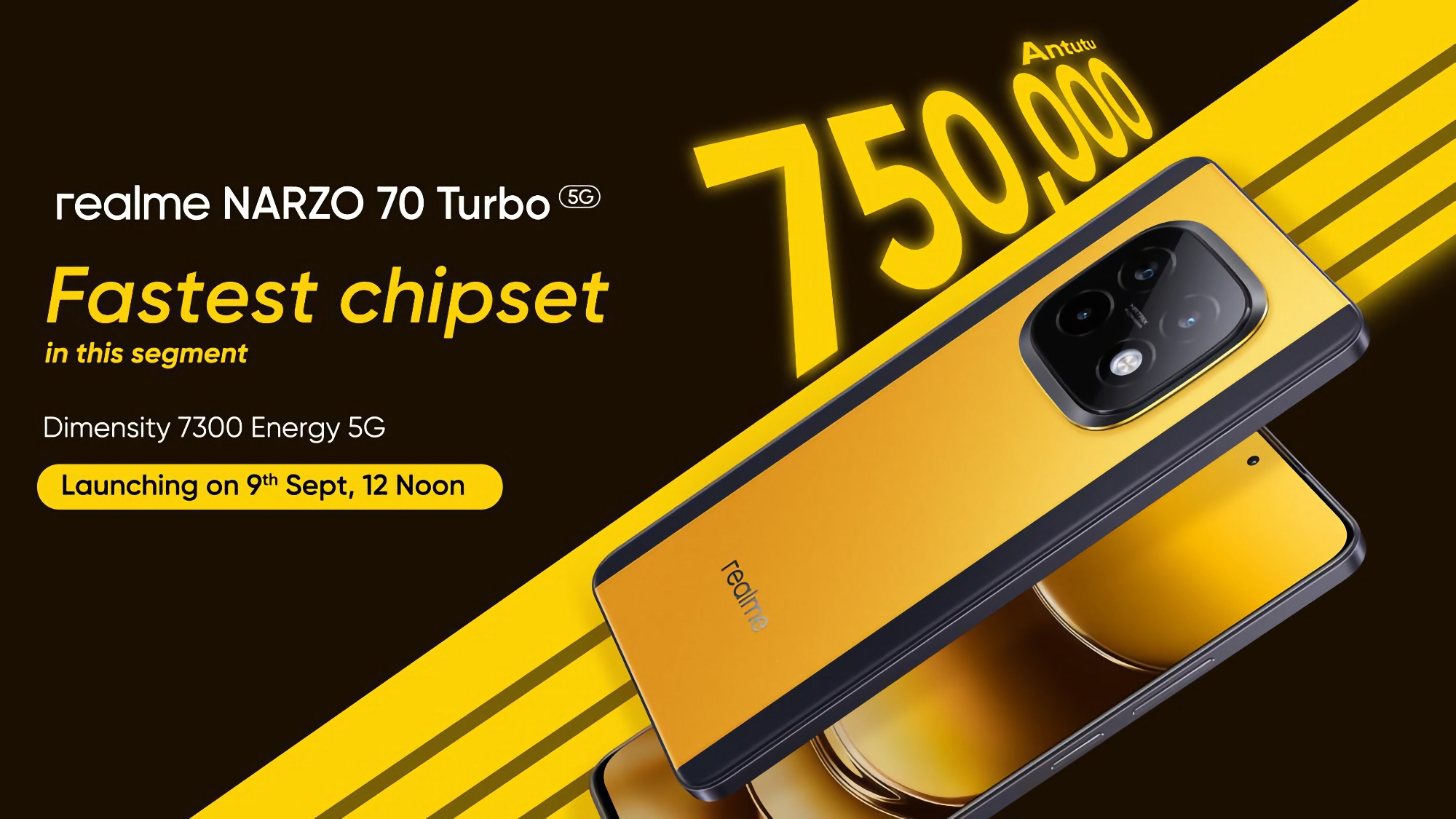 Ya es oficial: realme Narzo 70 Turbo con chip MediaTek Dimensity 7300 Energy debutará el 9 de septiembre Ya es oficial: realme Narzo 70 Turbo con chip MediaTek Dimensity 7300 Energy debutará el 9 de septiembre