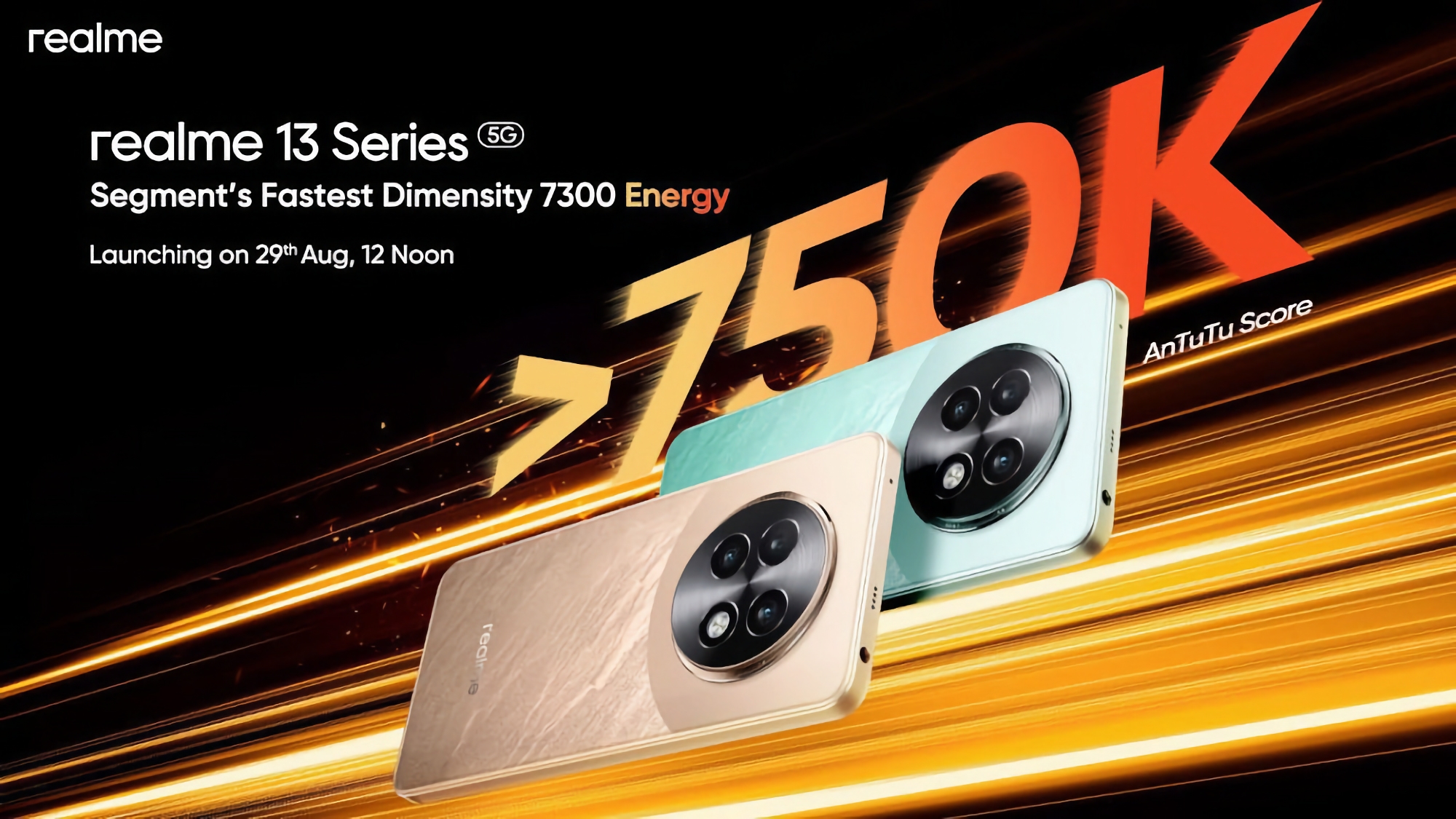 El realme 13 y el realme 13+ llevarán el chip MediaTek Dimensity 7300 Energy y debutarán el 29 de agosto El realme 13 y el realme 13+ llevarán el chip MediaTek Dimensity 7300 Energy y debutarán el 29 de agosto