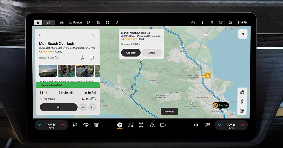Google Maps estalla a bordo de Rivian: integración para un navegador mejorado