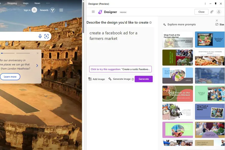 La herramienta de diseño basada en inteligencia artificial de Microsoft Designer ya está disponible de forma generalizada en el navegador Edge La herramienta de diseño basada en inteligencia artificial de Microsoft Designer ya está disponible de forma generalizada en el navegador Edge