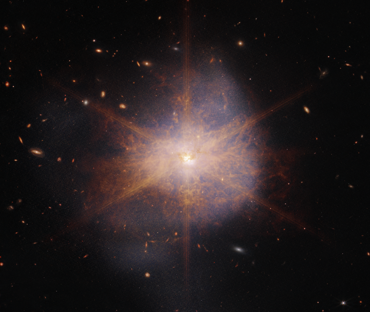 James Webb fotografió la galaxia infrarroja Arp 220, que es 1 billón más brillante que el Sol James Webb fotografió la galaxia infrarroja Arp 220, que es 1 billón más brillante que el Sol