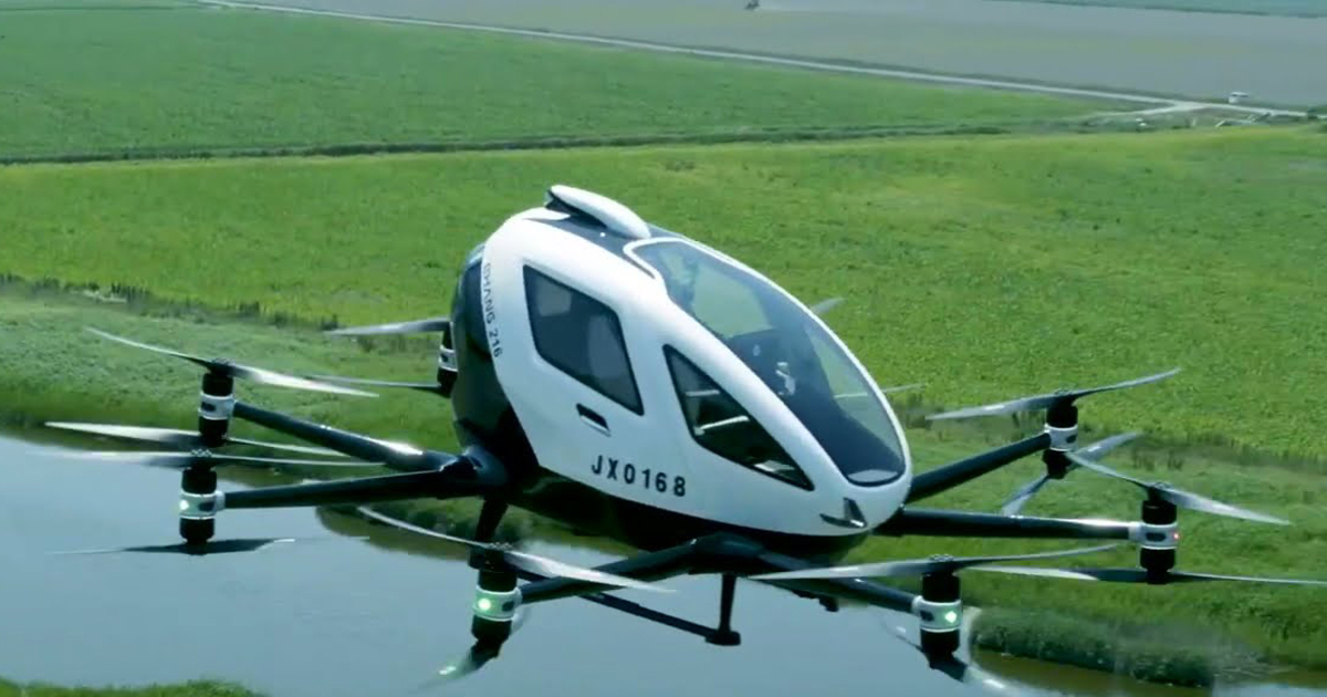 El fabricante chino de drones EHang empieza a vender taxis voladores 