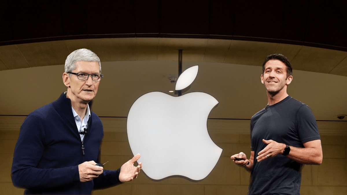 Collage misterioso: Rostros del futuro de Apple — Tim Cook y John Ternus