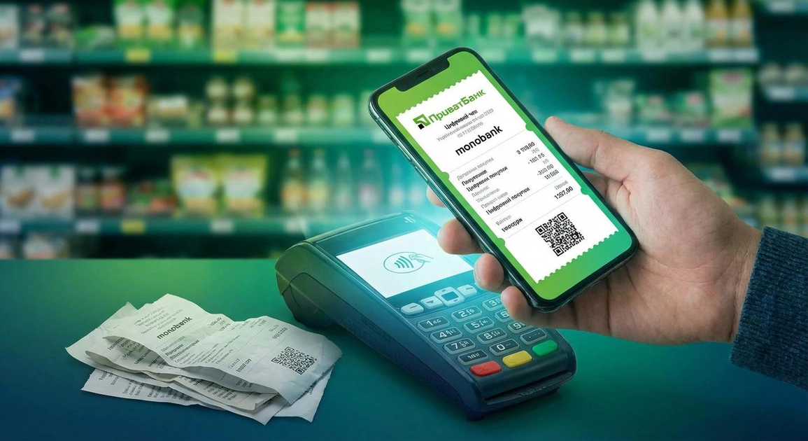 Recibo electrónico en un smartphone sobre la caja de una tienda