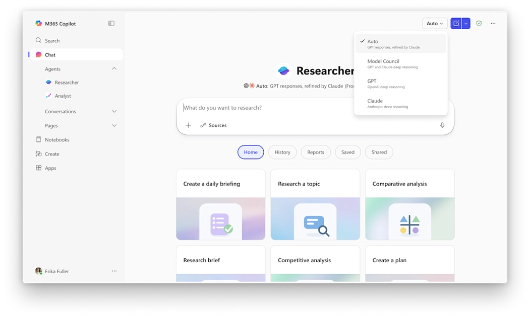 Explorando innovaciones: Interfaz de Researcher en Microsoft 365 Copilot
