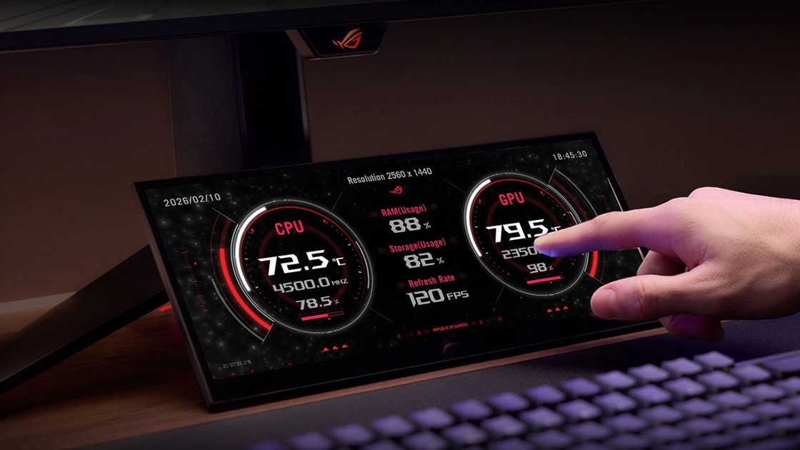 Monitor gaming táctil ROG Strix XG129C. Ilustración: Asus
