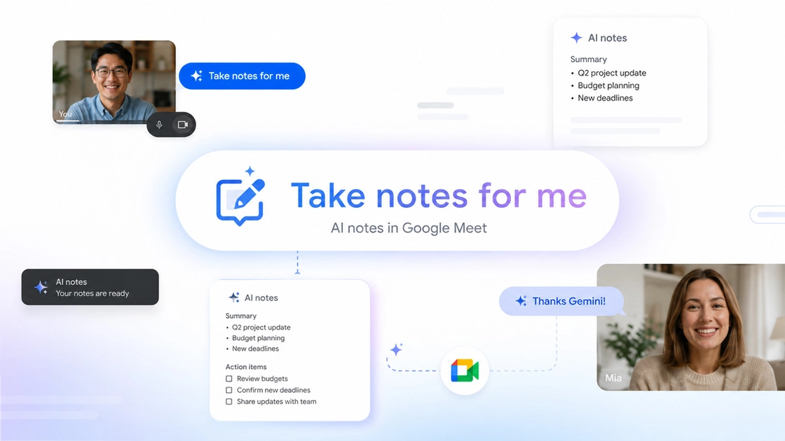 Google Meet ya toma notas por ti con Gemini, pero tiene un precio y limitaciones importantes