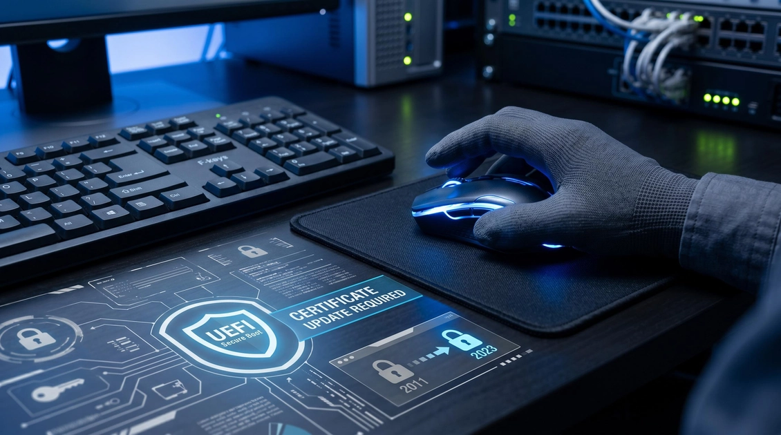 La seguridad digital exige una actualización periódica de las claves de arranque. Ilustración: IA