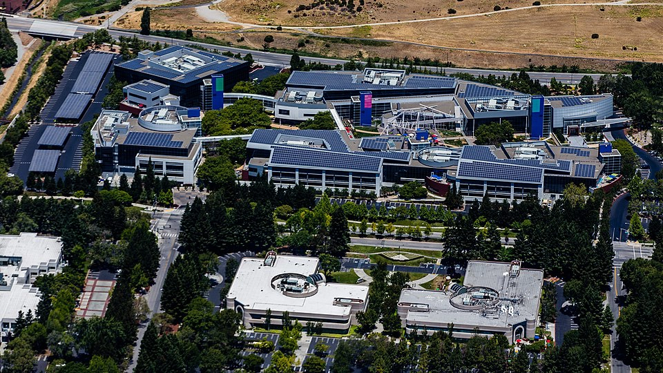 Examinando Silicon Valley desde arriba: el campus principal de Google