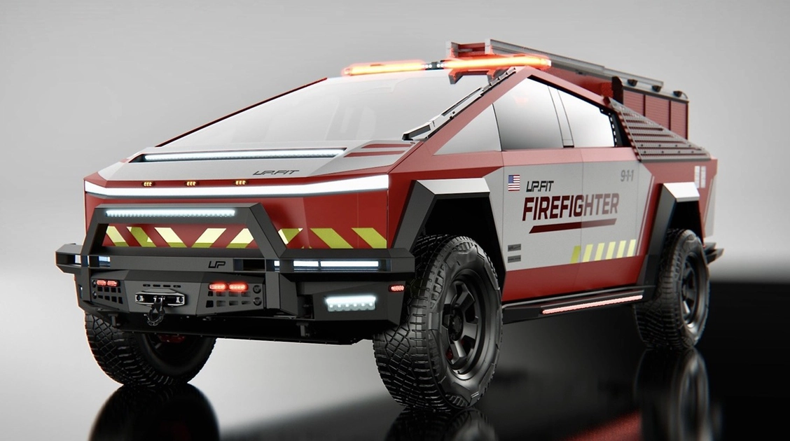 Bombero Cibernético: Versión de bombero del Tesla Cybertruck