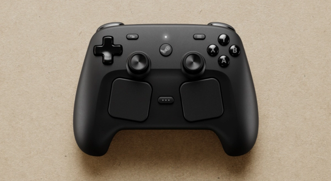 Steam Controller 2: trackpads cuadrados, sticks TMR y cuatro botones traseros.