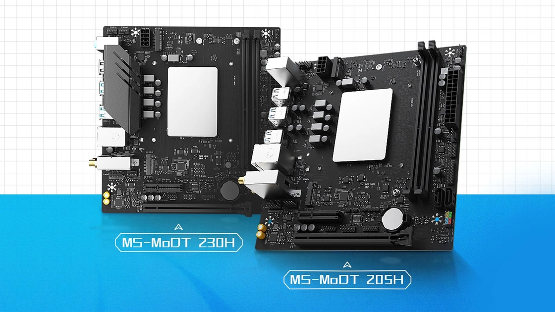 Las placas MS MoDT 230H y 205H de Maxsun integran el procesador directamente en la placa, sin posibilidad de sustitución.