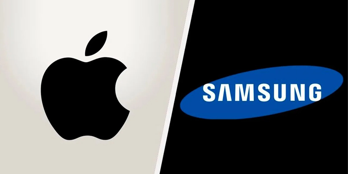 Choque de los Gigantes: Logos de Apple y Samsung