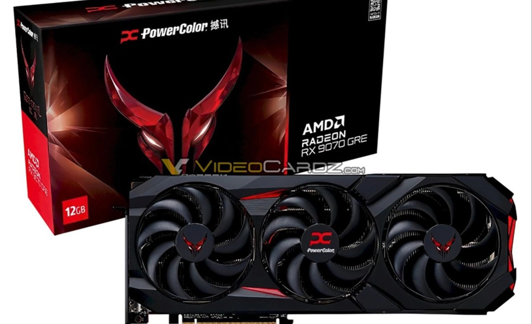 AMD Radeon RX 9070 GRE: chip Navi 48 XL con 12 GB de GDDR6 y bus de 192 bits.