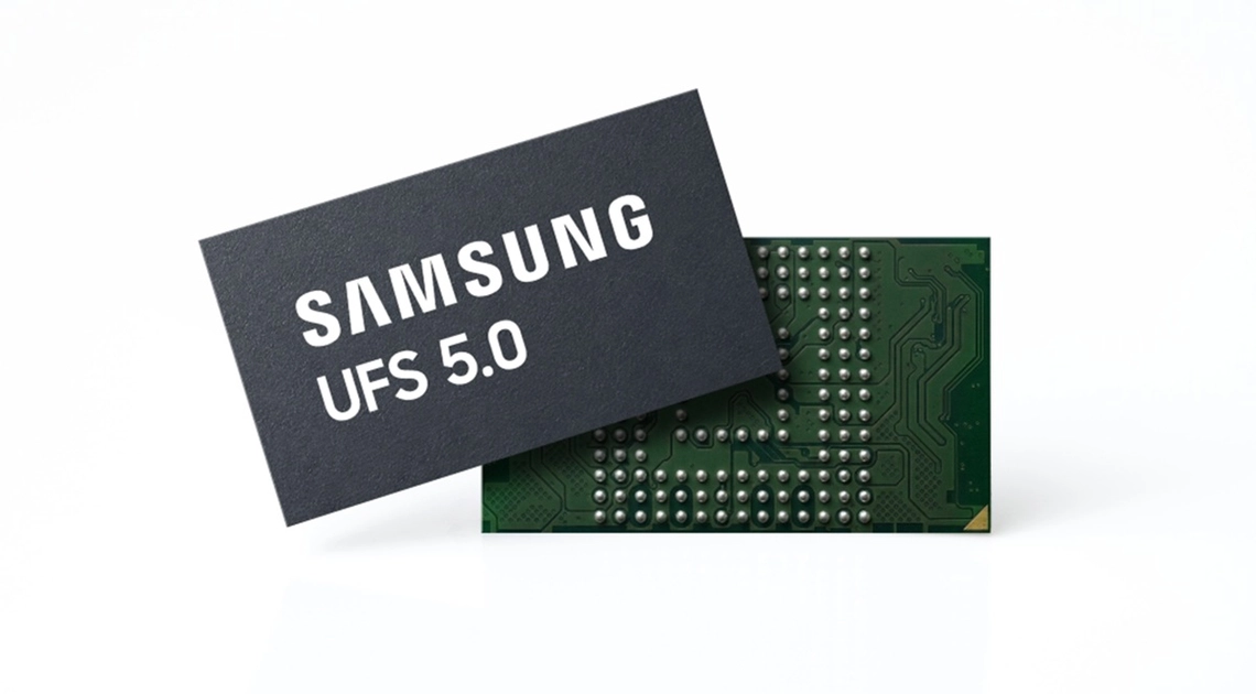 Samsung UFS 5.0: el nuevo estándar de memoria flash móvil alcanza 10,8 GB/s de velocidad de lectura y es un 16,7 % más compacto que la generación anterior.