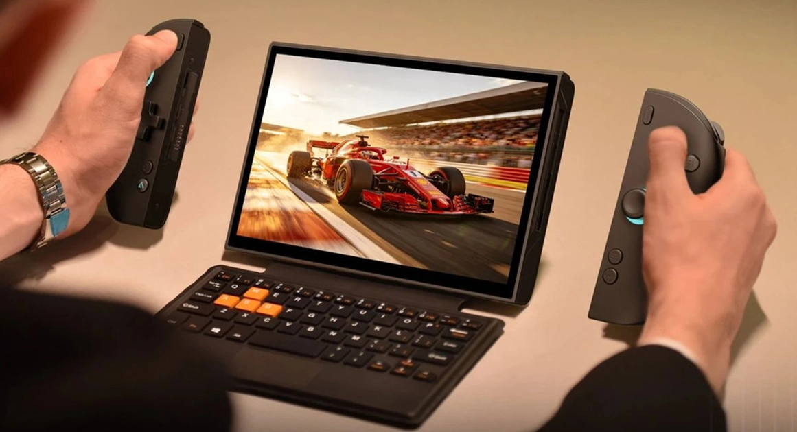 OneXPlayer X2 Mini Pro con mandos extraíbles y pantalla AMOLED de 8,8 pulgadas.