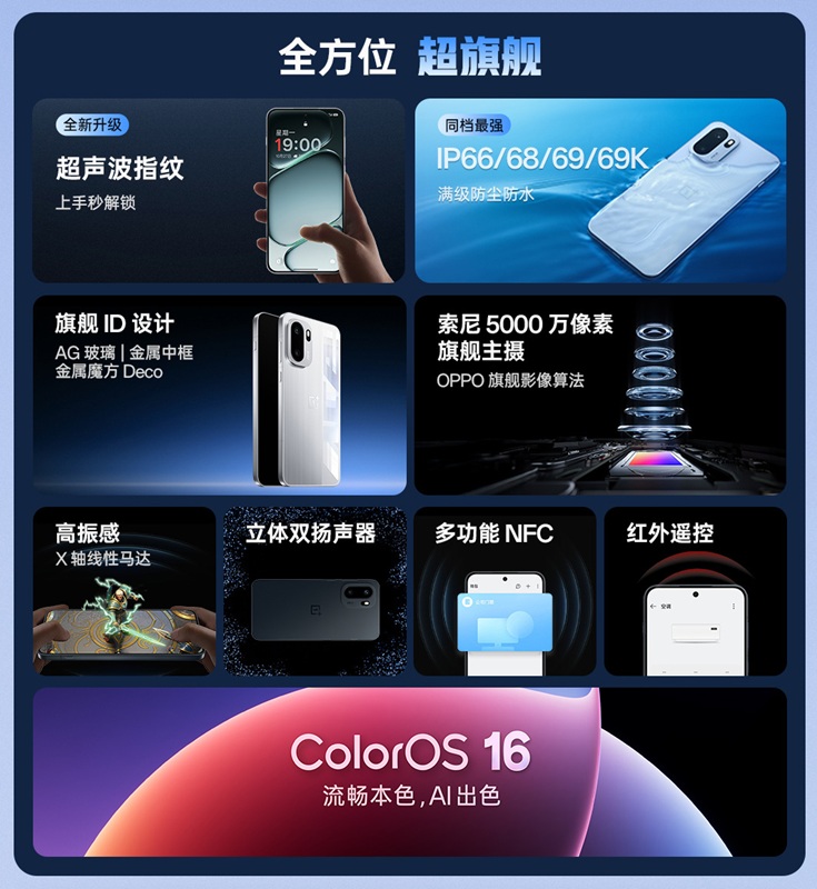 Vista frontal del smartphone OnePlus Ace 6 Vista frontal del smartphone OnePlus Ace 6