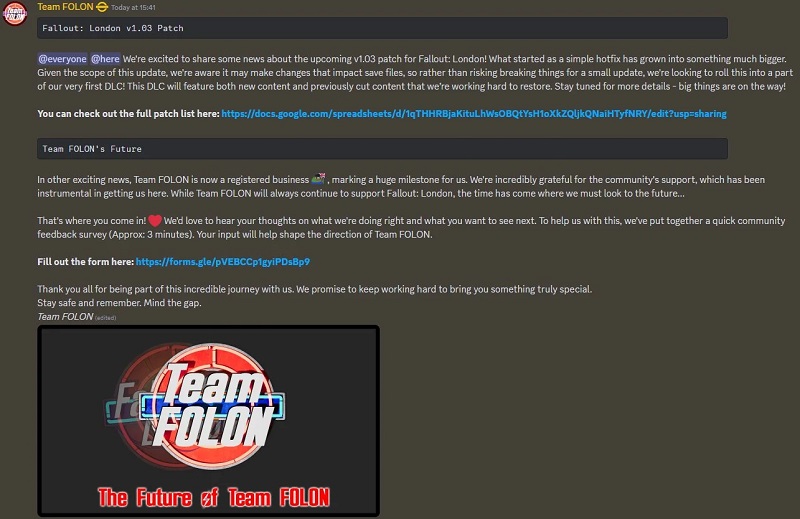 Captura de pantalla del llamamiento del equipo FOLON Captura de pantalla del llamamiento del equipo FOLON
