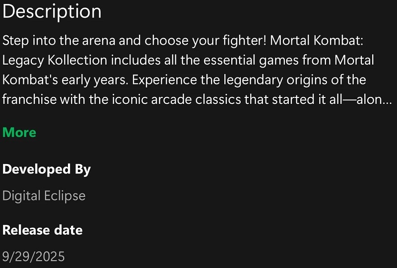 Captura de pantalla de Mortal Kombat: Legacy Kollection