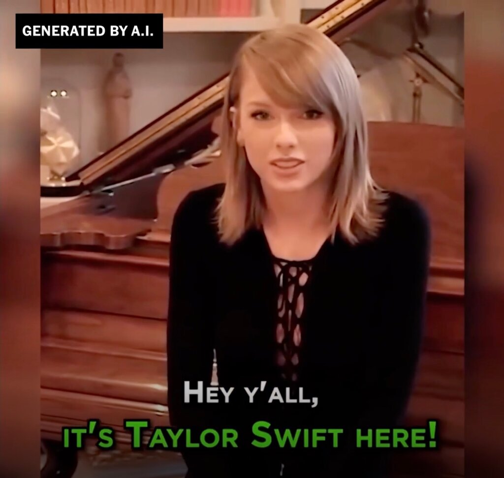 Estafadores crearon un deepfake de Taylor Swift regalando vajillas de lujo-2