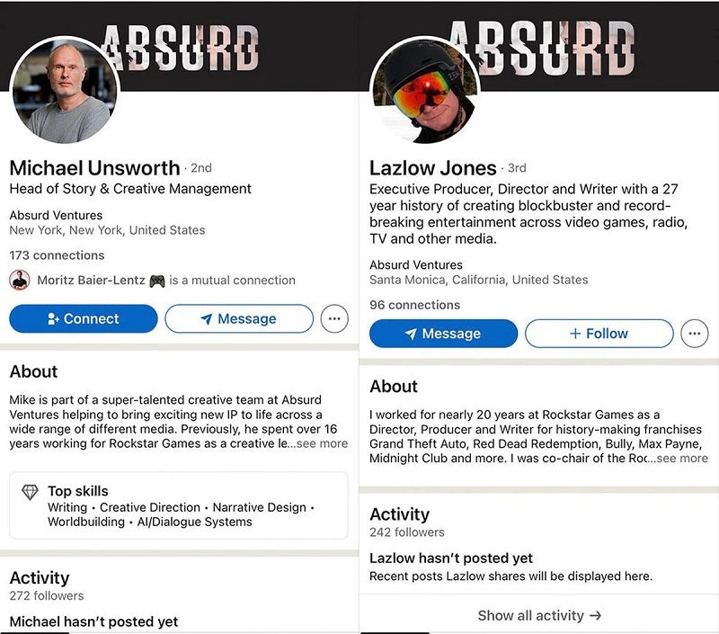 De hermano a hermano: Dan Houser se lleva a desarrolladores experimentados de Rockstar Games a su propio estudio Absurd Ventures-2 De hermano a hermano: Dan Houser se lleva a desarrolladores experimentados de Rockstar Games a su propio estudio Absurd Ventures-2