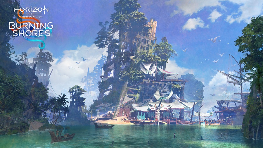 Sony ha publicado nuevas capturas de pantalla del complemento Burning Shores para Horizon Forbidden West. También se muestra un breve clip de la tribu Quen Navigator-3