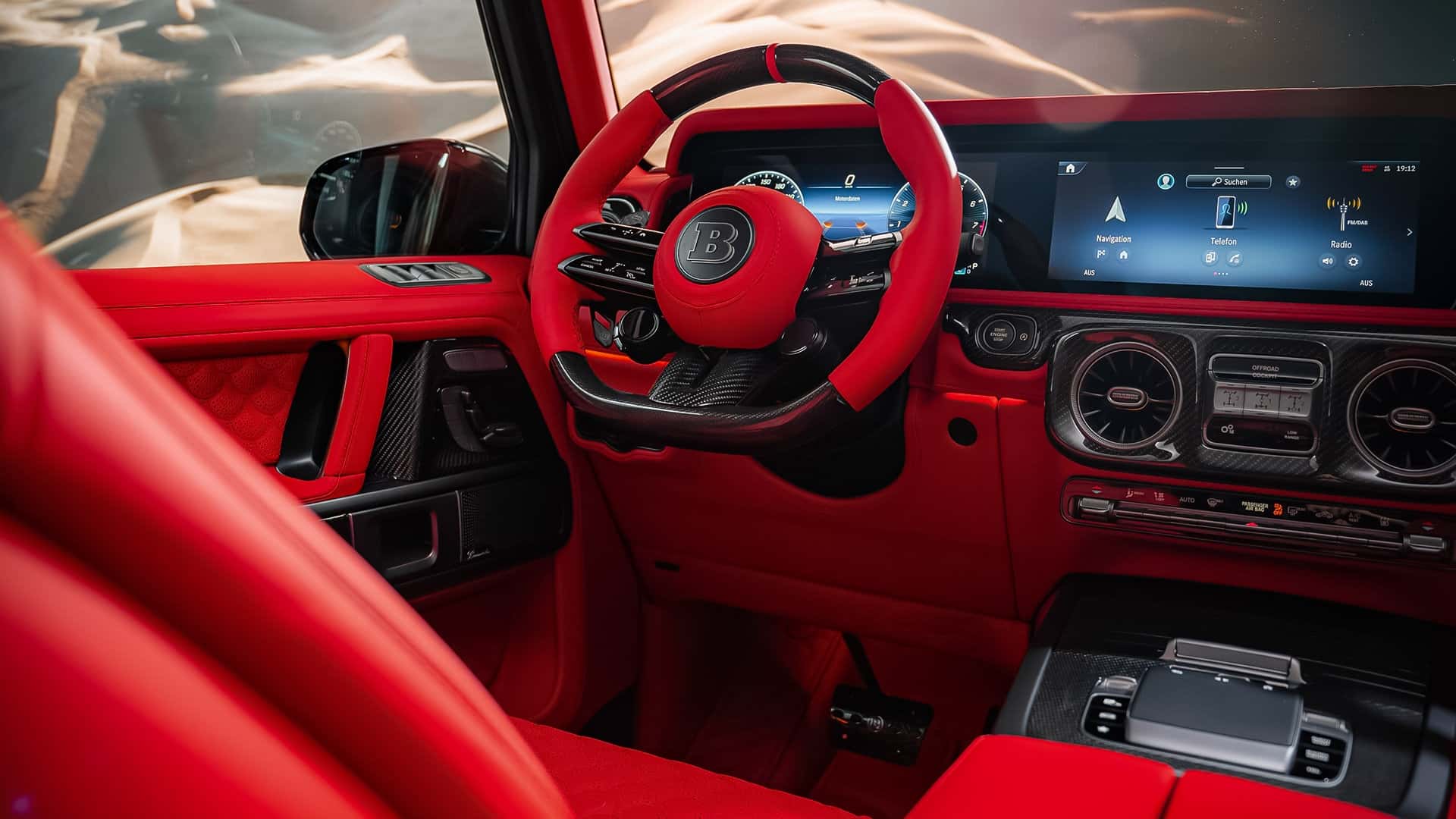 Interior delantero del Brabus 800 Cabrio