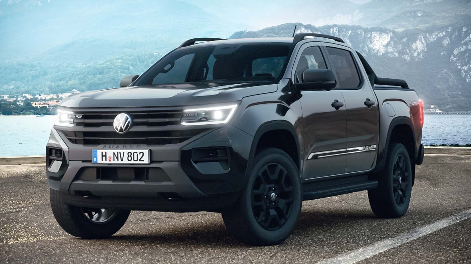 Vista frontal del Volkswagen Amarok Dark Label