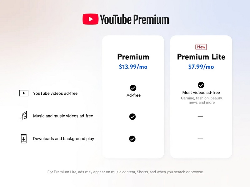 Tarifa YouTube Premium Lite Tarifa YouTube Premium Lite