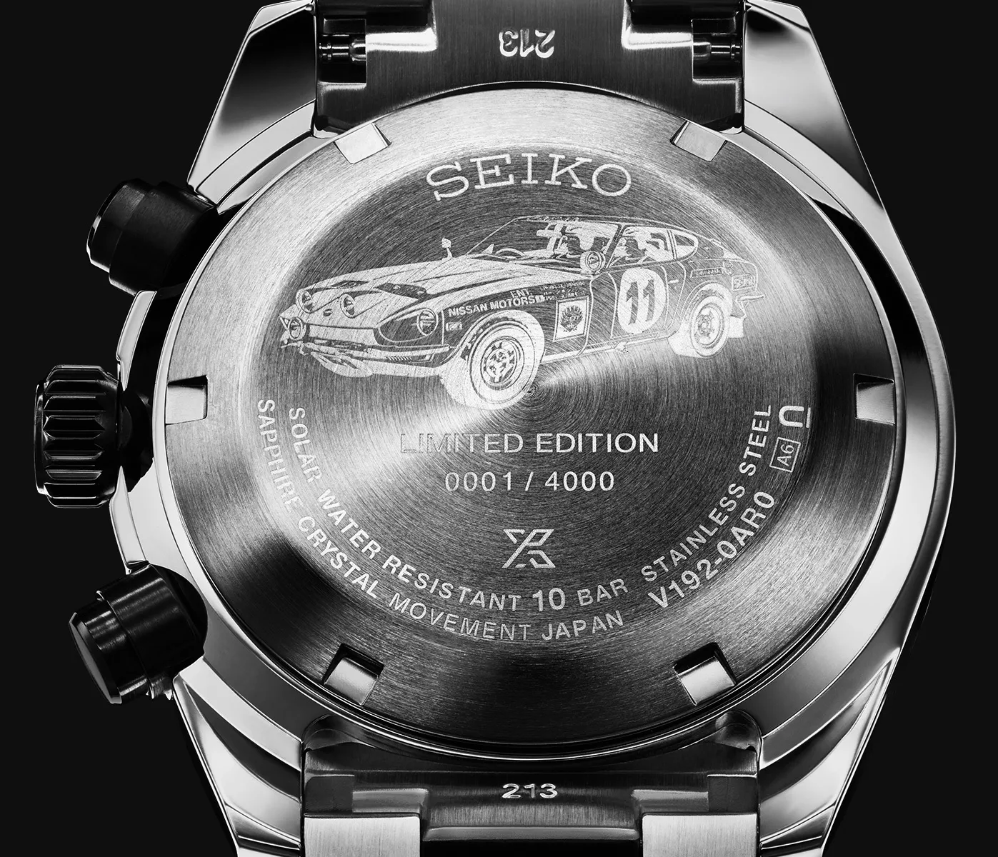 Parte trasera del reloj Seiko Prospex Speedtimer SSC957 Parte trasera del reloj Seiko Prospex Speedtimer SSC957