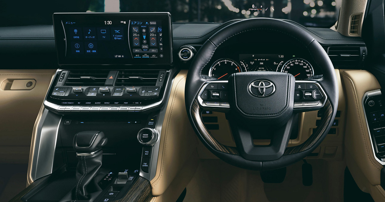Versión actual del interior del Toyota Land Cruiser 300