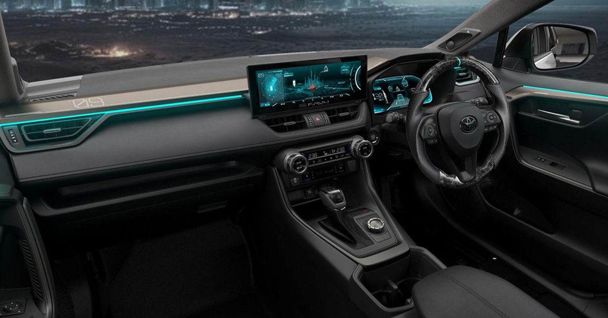 Interior del Toyota RAV4 Dark Side Perfomance Teaser imagen del interior del Toyota RAV4 Dark Side Perfomance