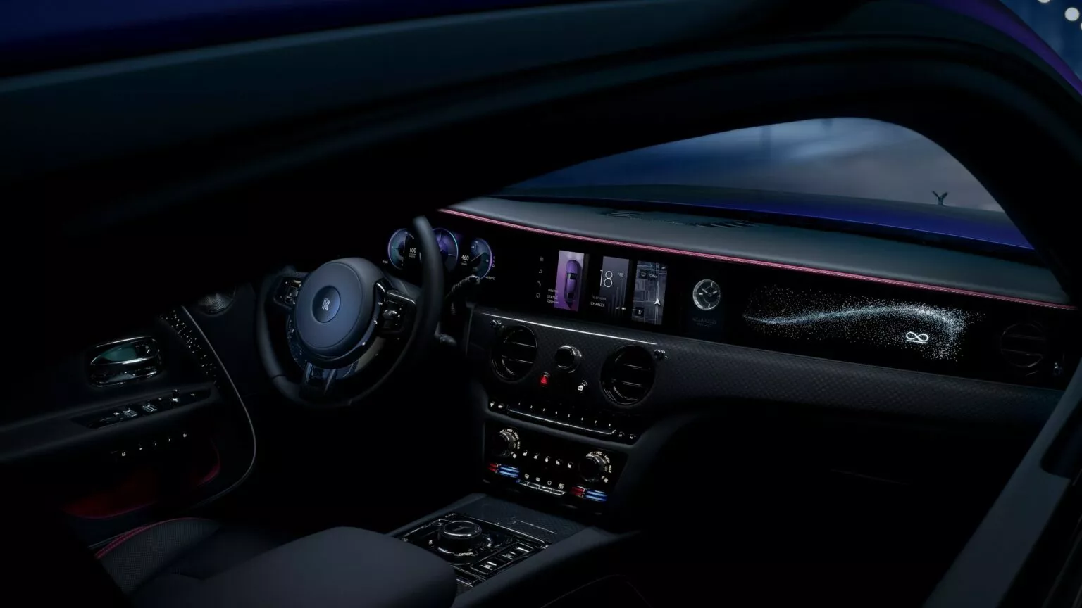 2025 Rolls-Royce Spectre Black Badge en movimiento. 2025 Rolls-Royce Spectre Black Badge en movimiento.