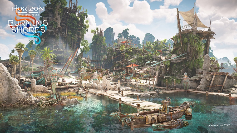 Sony ha publicado nuevas capturas de pantalla del complemento Burning Shores para Horizon Forbidden West. También se muestra un breve clip de la tribu Quen Navigator-4