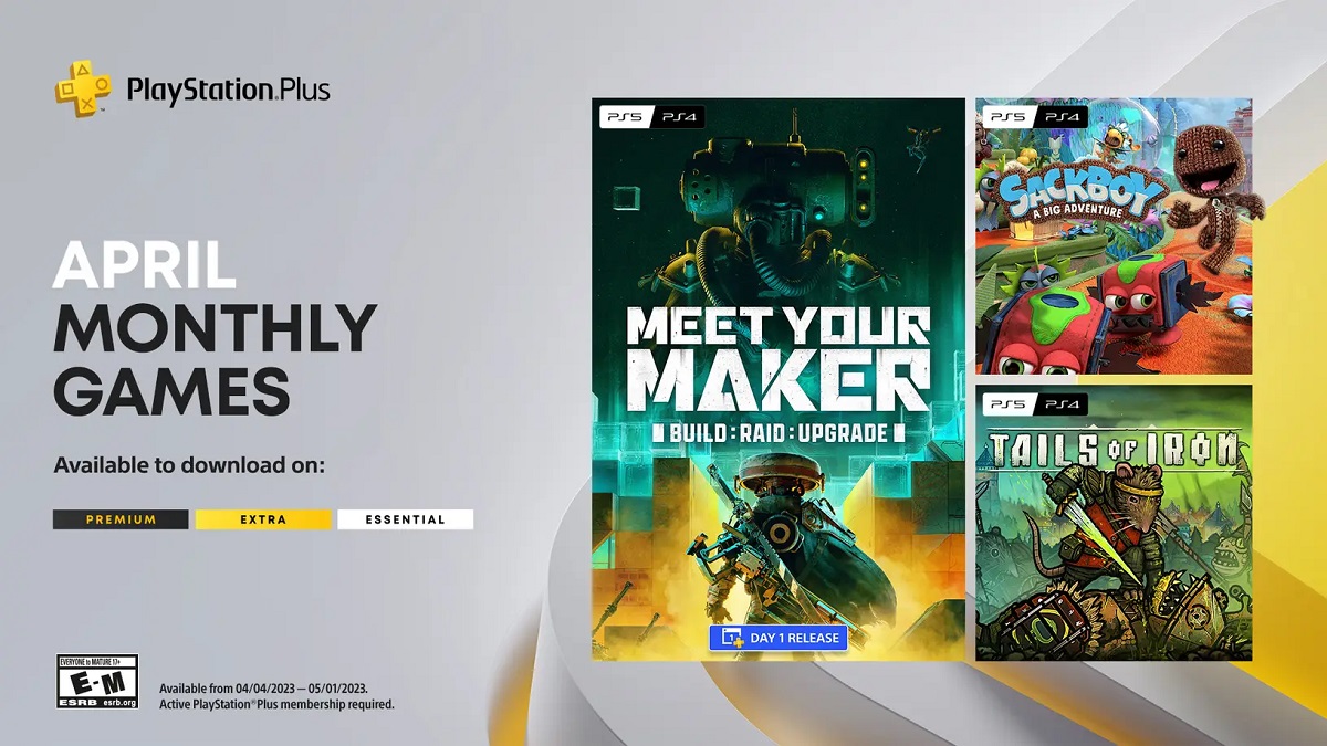 Los juegos gratuitos de abril ya están disponibles para los suscriptores de PS Plus. En esta ocasión Sony ofrece Meet Your Maker, Sackboy: Una gran aventura y Tails of Iron Los juegos gratuitos de abril ya están disponibles para los suscriptores de PS Plus. En esta ocasión Sony ofrece Meet Your Maker, Sackboy: Una gran aventura y Tails of Iron