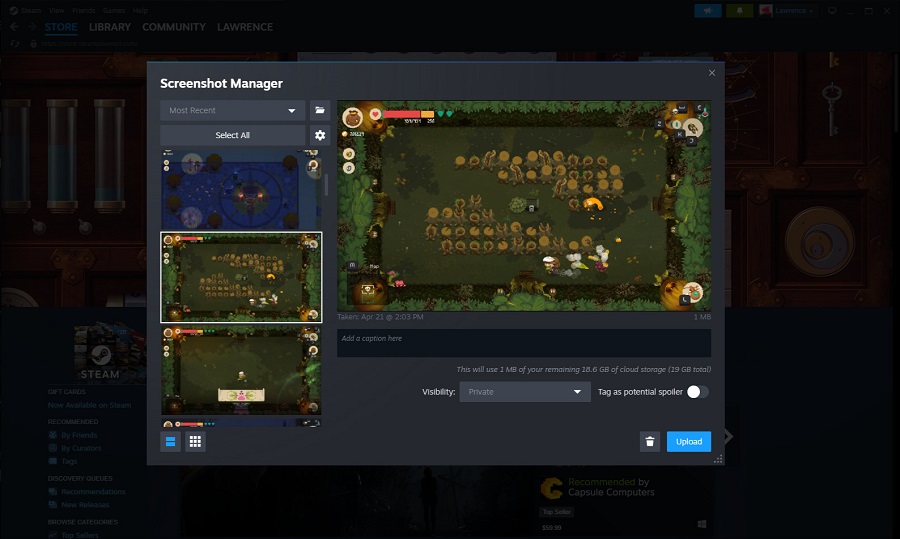 Se ha publicado una importante actualización para el cliente beta de Steam. Los desarrolladores han mejorado la superposición, han añadido una opción de notas de texto y han simplificado el manejo de las capturas de pantalla-2