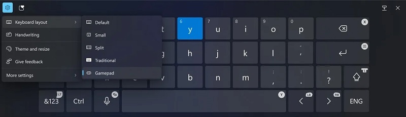 Captura de pantalla del teclado en pantalla actualizado Captura de pantalla del teclado en pantalla actualizado