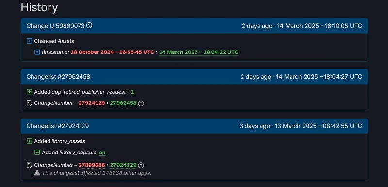 Captura de pantalla de la página SteamDB