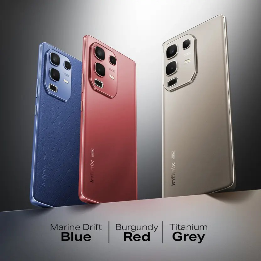Esquemas de color del smartphone Infinix Note 50s 5G+. Ilustración: Infinix