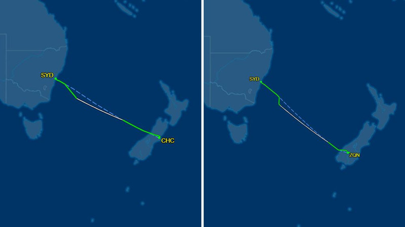 Ilustración de las rutas de vuelo de aviones civiles debido a posibles disparos de buques de guerra chinos