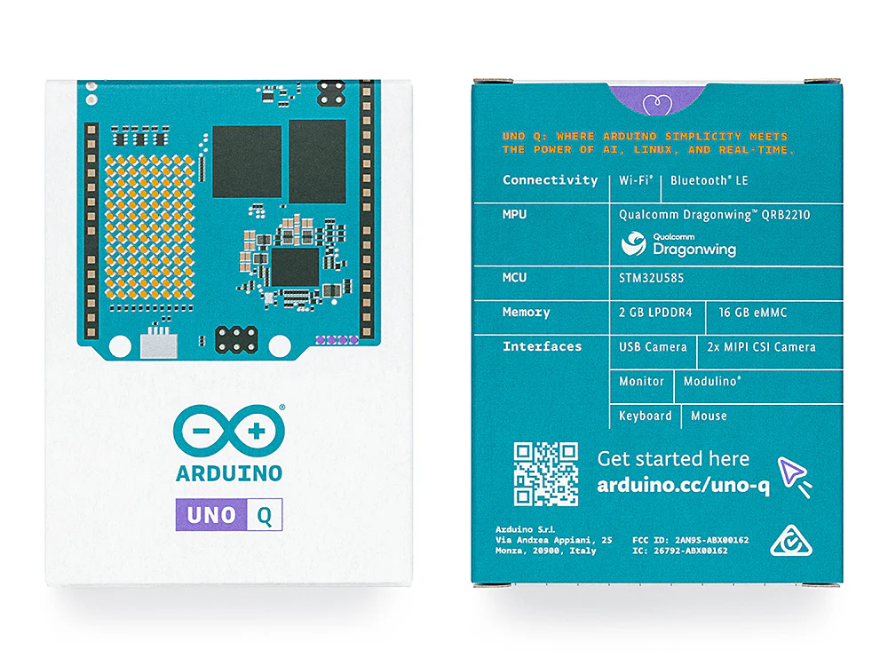 Embalaje de la placa Arduino UNO Q