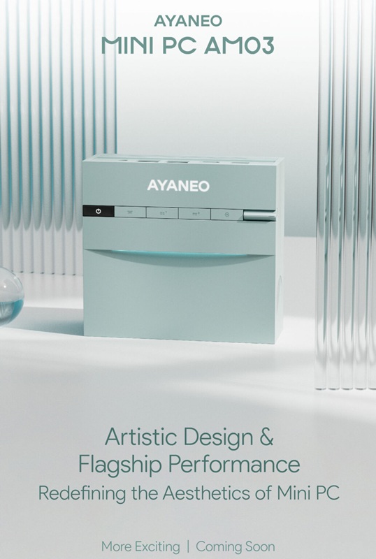 Mini-PC Ayaneo AM03 en el estilo de un reproductor de CD antiguo