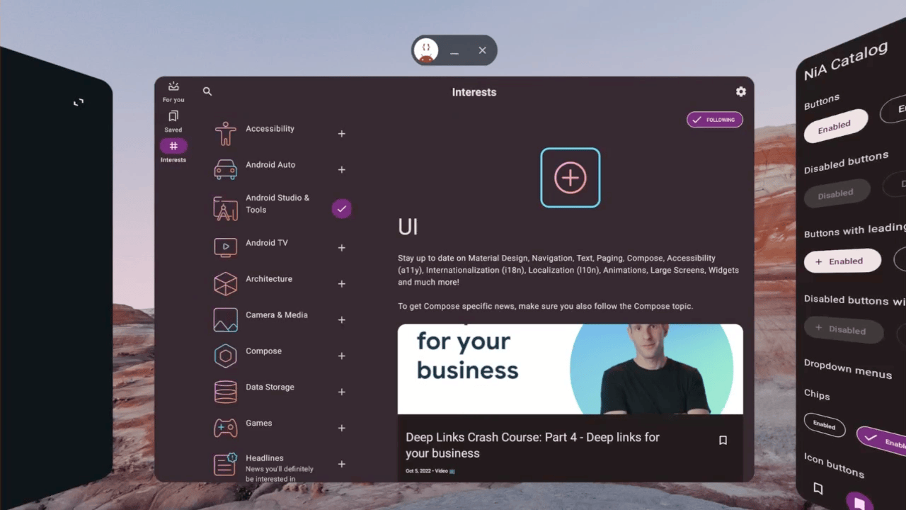 Las animaciones de Android XR muestran la potencia de las apps para pantallas grandes
