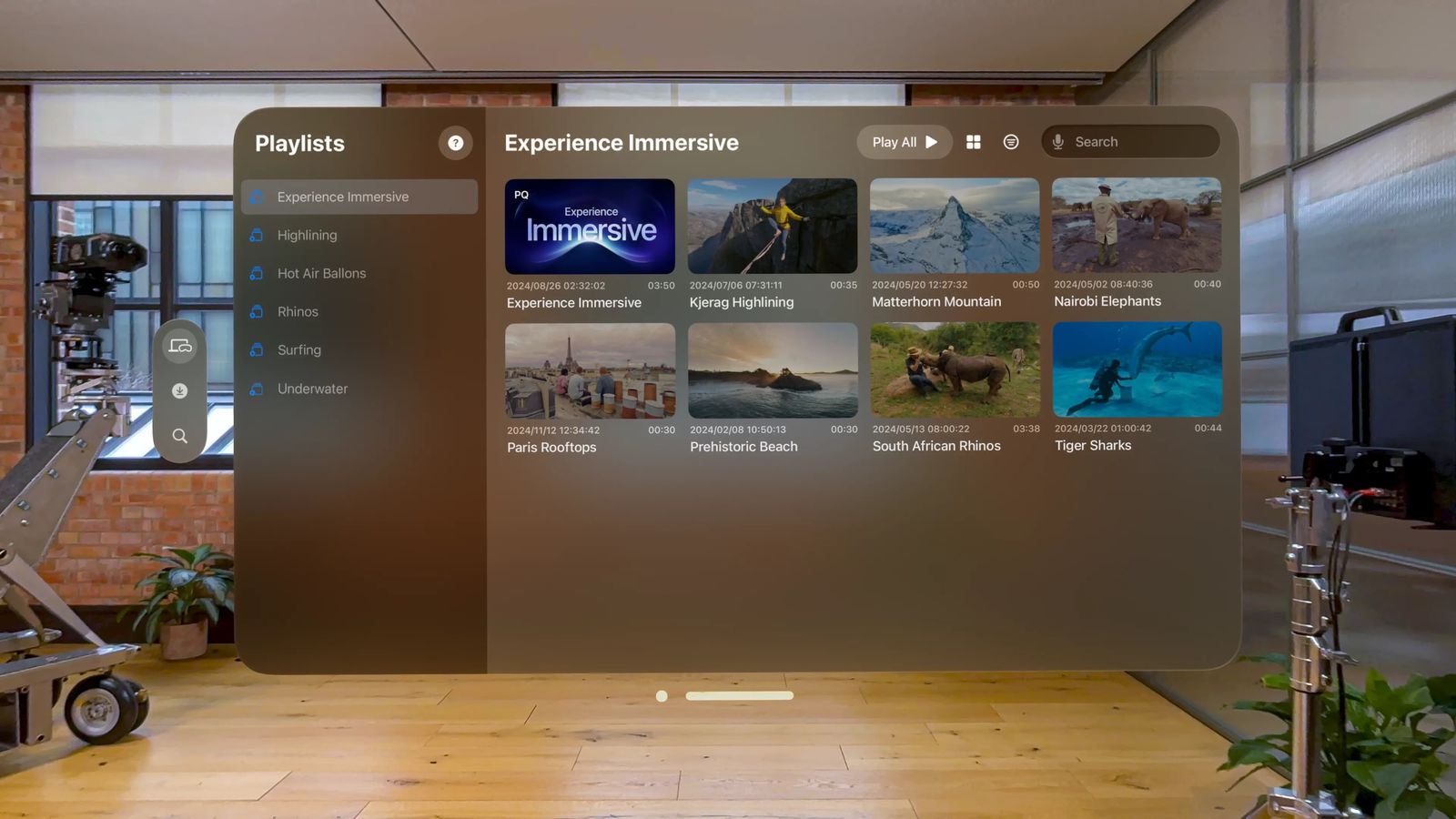 Utilidad de vídeo inmersivo de Apple con integración de Vision Pro