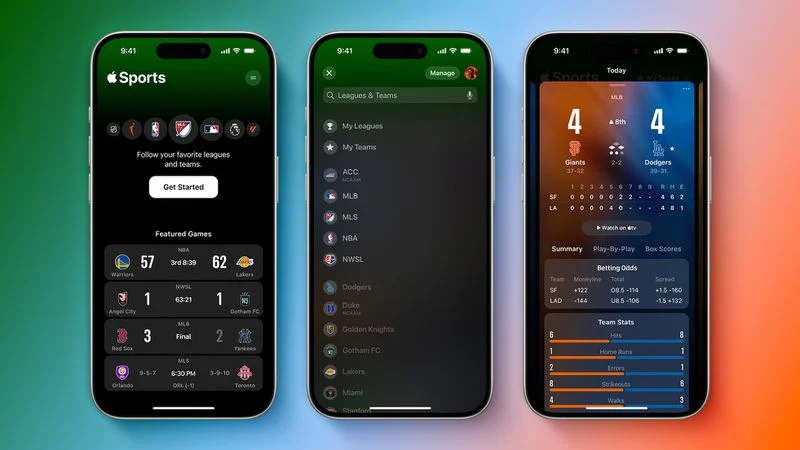 Avance de la aplicación Apple Sports Avance de la aplicación Apple Sports