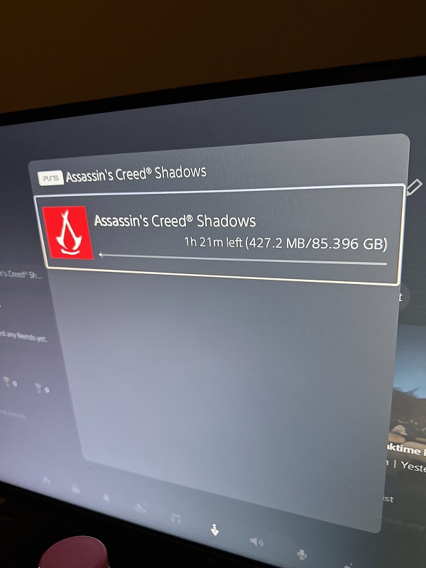 Tamaño del archivo de instalación de Assassin's Creed Shadows