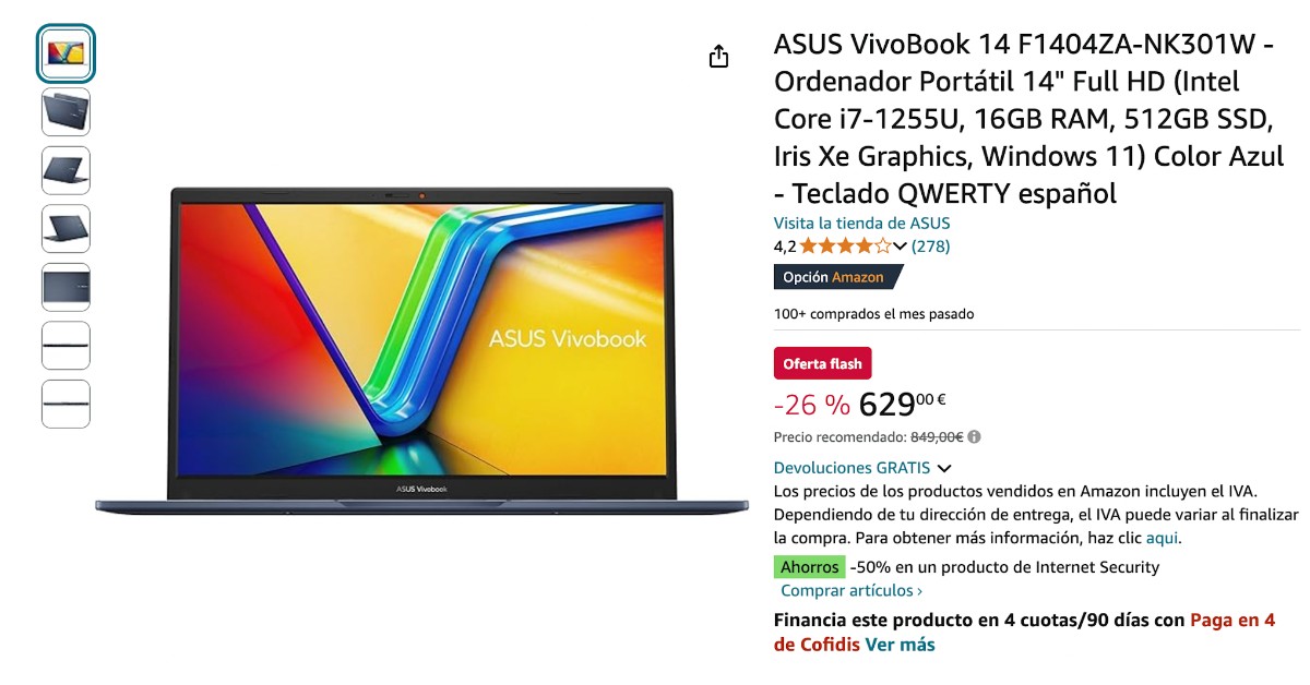 Portátil ASUS VivoBook 14 F1404ZA-NK301W con 220€ de descuento¡No te lo pierdas! Portátil ASUS VivoBook 14 F1404ZA-NK301W con 220€ de descuento¡No te lo pierdas!