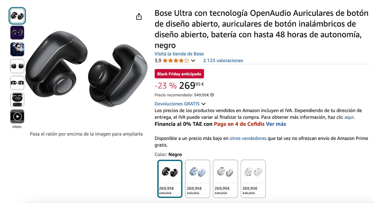 Auriculares Bose Ultra con un descuento de 80€! Auriculares Bose Ultra con un descuento de 80€!
